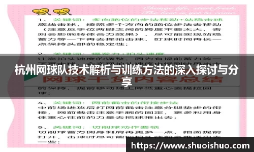 杭州网球队技术解析与训练方法的深入探讨与分享