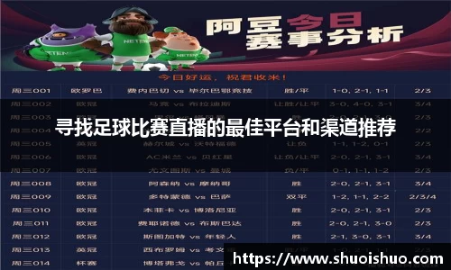 寻找足球比赛直播的最佳平台和渠道推荐